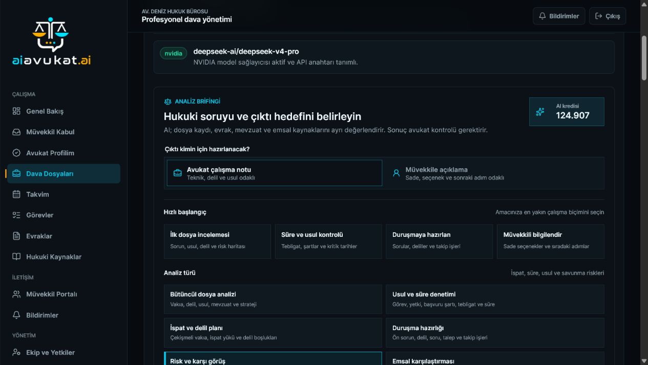 Kaynaklı hukuki AI analiz ekranı